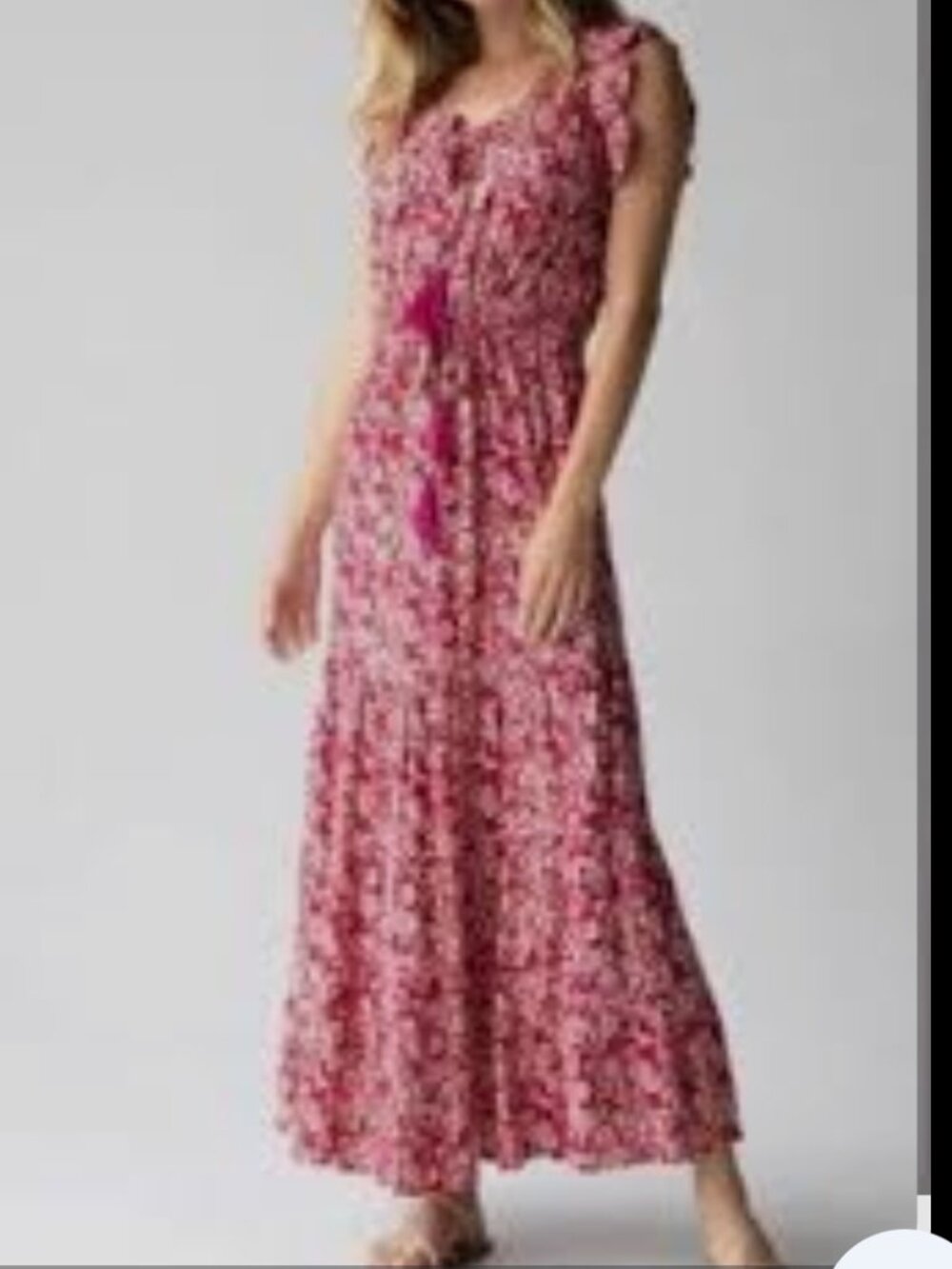 Natural Life Havanna Pink Cream Floral Maxi Dress
